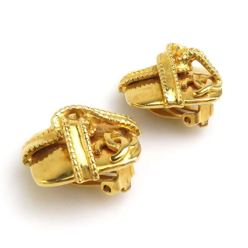 CHANEL Gold Logo Earrings - Picture 4 of 13